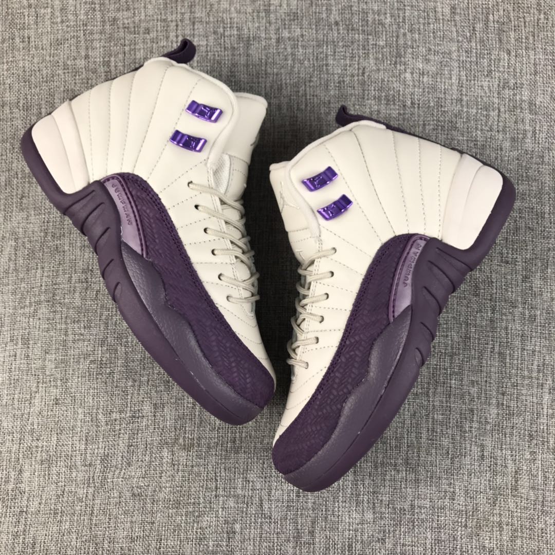 Air Jordan 12 Retro White Purple Shoes For Women